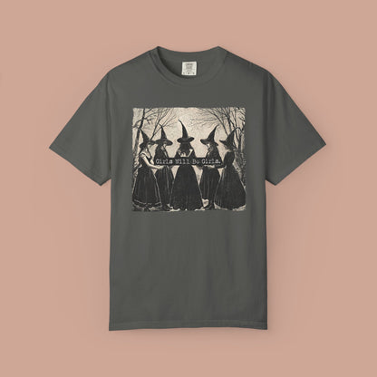 Girls Will Be Girls Vintage Halloween Witch T-shirt.