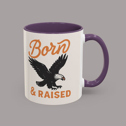 Born & Raised Eagle Coffee Mug — Patriotic Accent 11/15oz Ceramic Mug