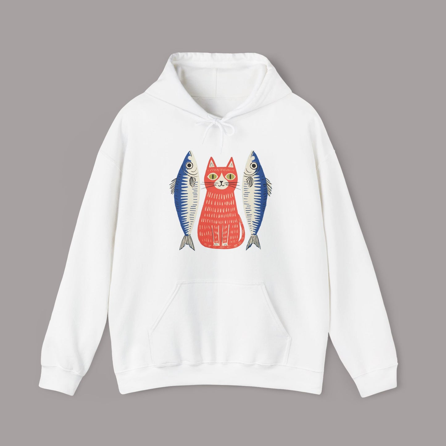 Retro Cat & Sardines Hoodie