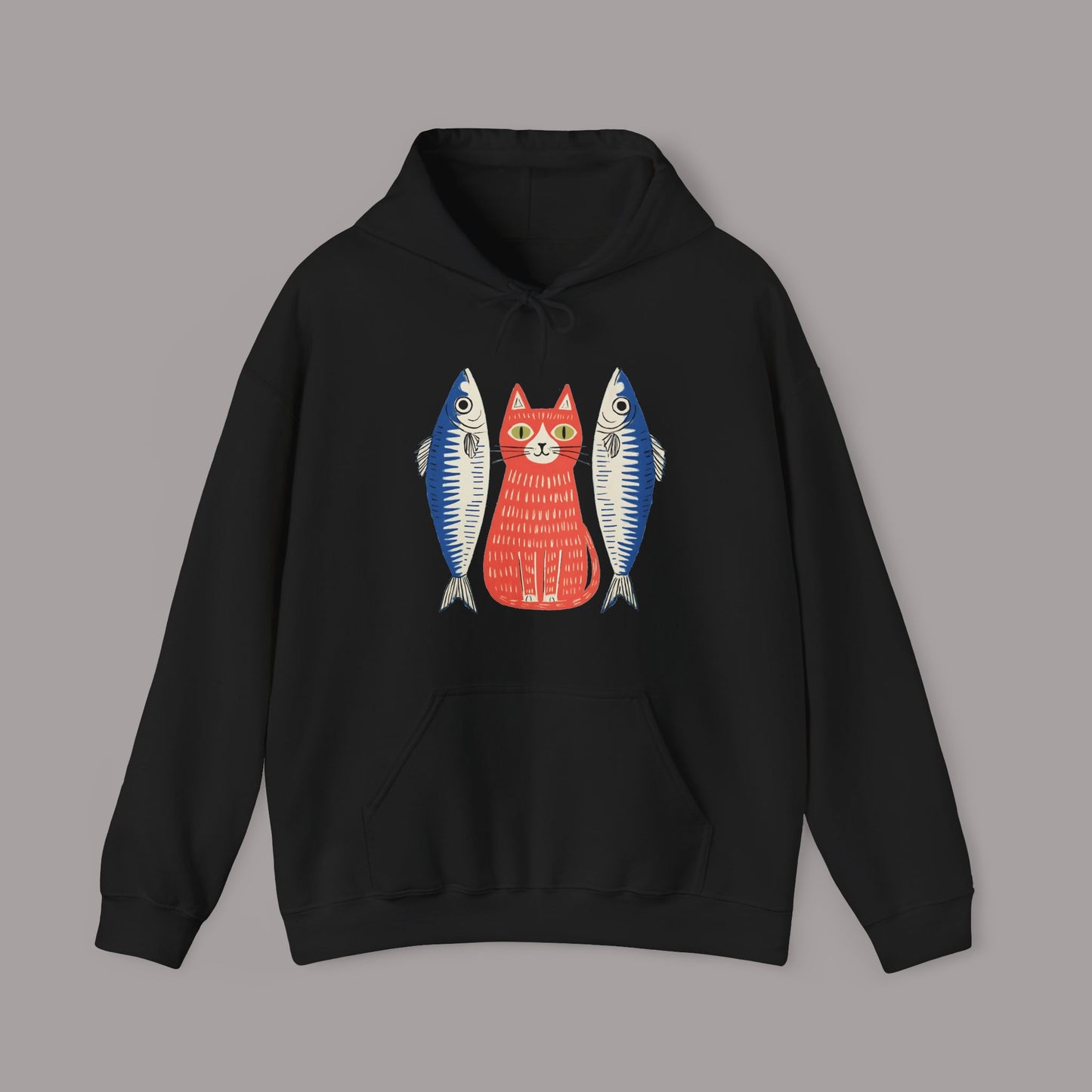 Retro Cat & Sardines Hoodie