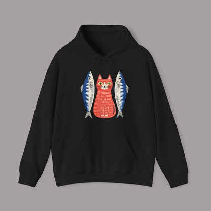 Retro Cat & Sardines Hoodie