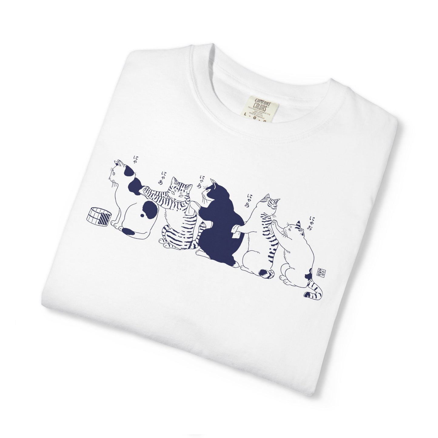 Japanese Vintage Bathing Cats Graphic Tee
