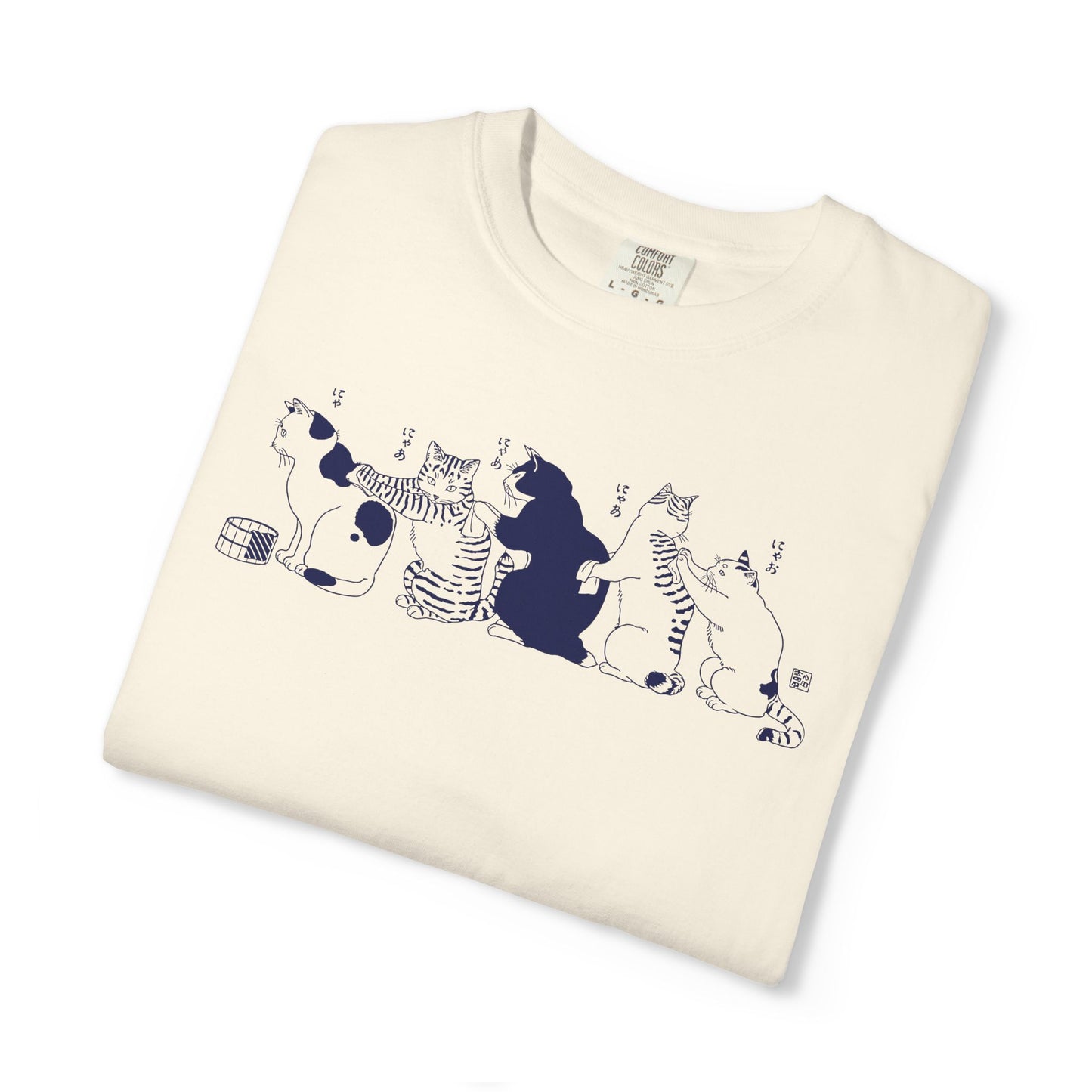 Japanese Vintage Bathing Cats Graphic Tee