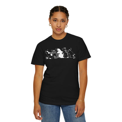 Japanese Vintage Bathing Cats Graphic Tee
