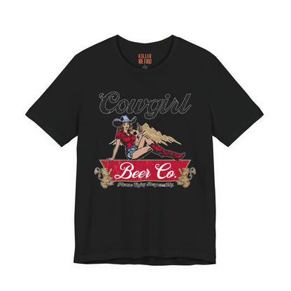 Cowgirl Beer Co. Tee — Retro Western Pinup Graphic T-Shirt
