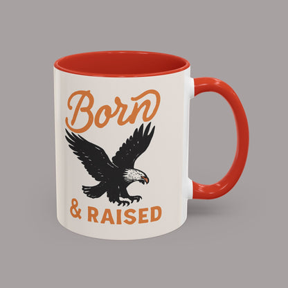 Born & Raised Eagle Coffee Mug — Patriotic Accent 11/15oz Ceramic Mug