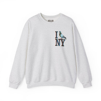 I (Pigeon) NY Crewneck Sweatshirt — Cute NYC Pigeon Graphic
