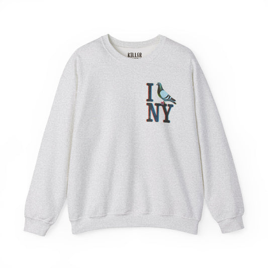 I (Pigeon) NY Crewneck Sweatshirt — Cute NYC Pigeon Graphic