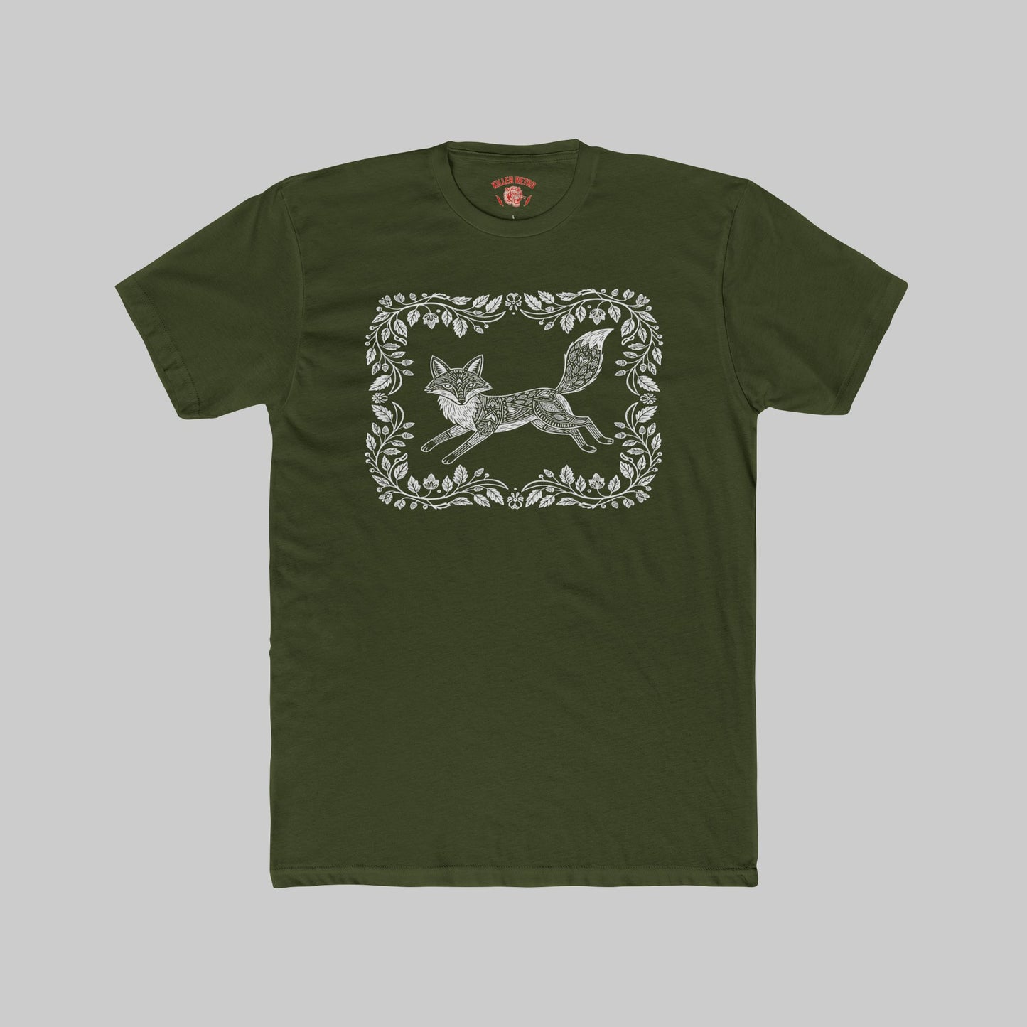 Vintage Floral Frame Fox Illustration Tee - Only on Faire!