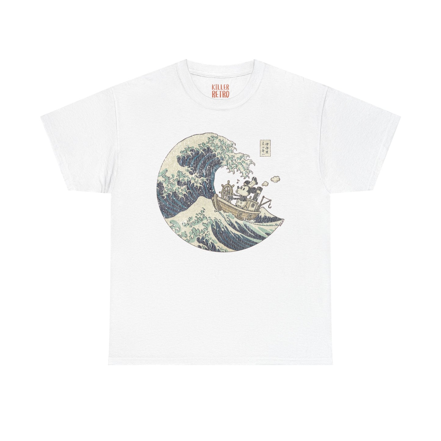 Mickey Mouse in Japan Great Wave of Kanagawa Ukiyo-e Style Tee