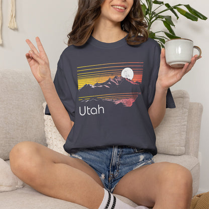Retro Utah Sunset Mountain T-Shirt