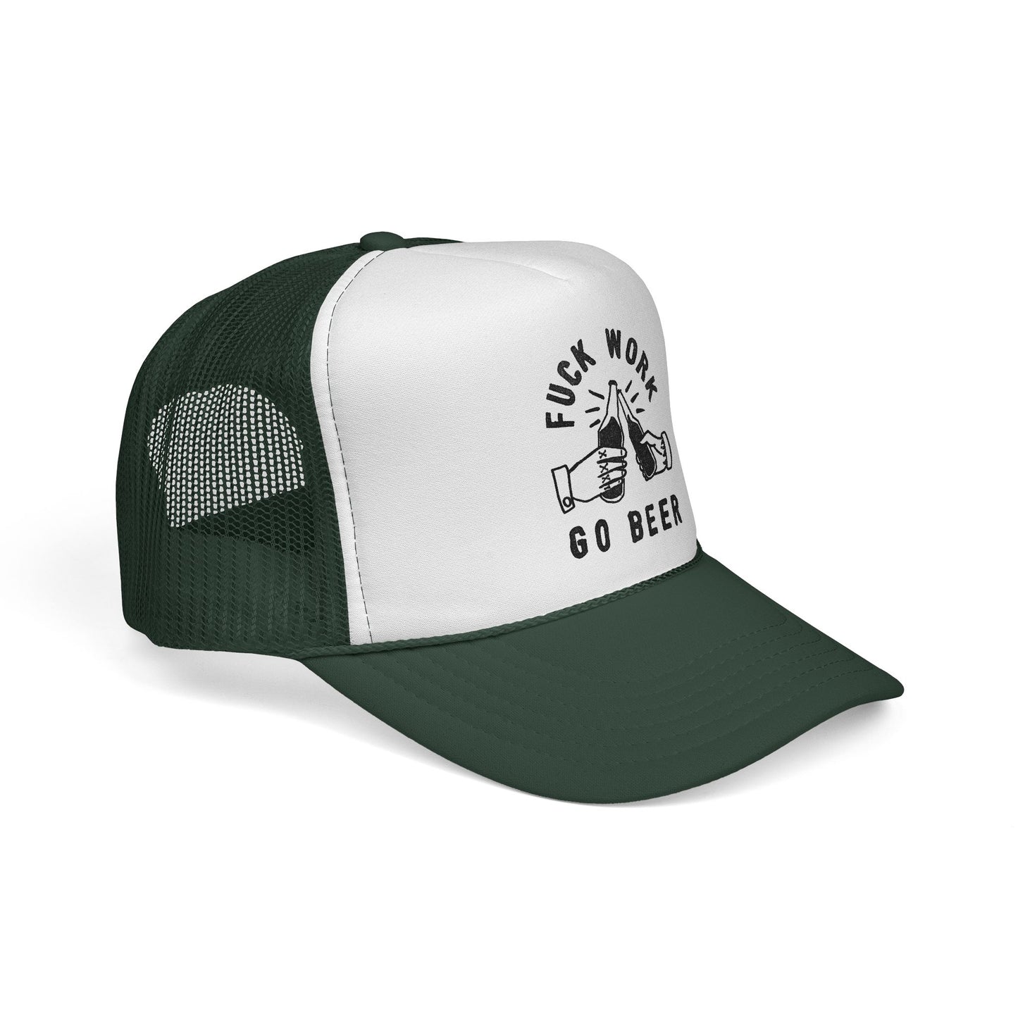 Fuck Work Go Beer Trucker Cap