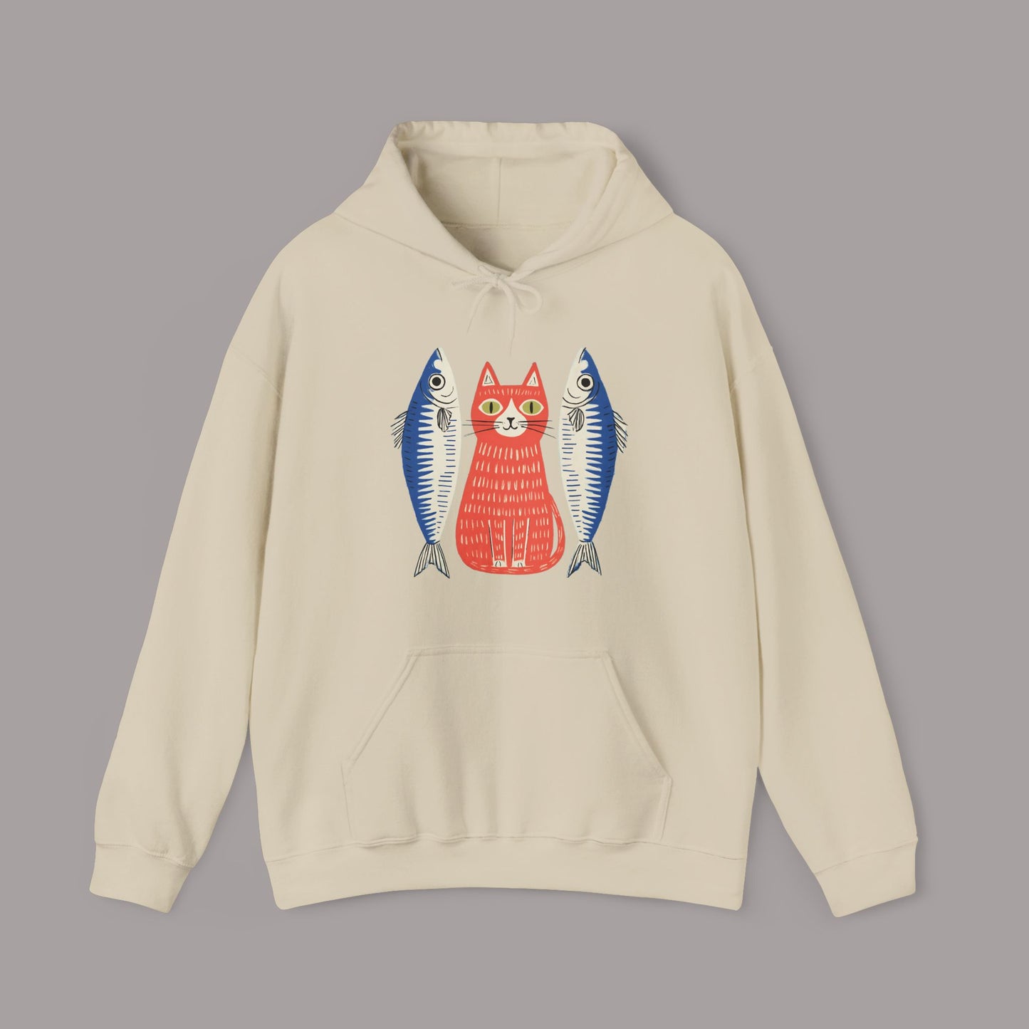 Retro Cat & Sardines Hoodie