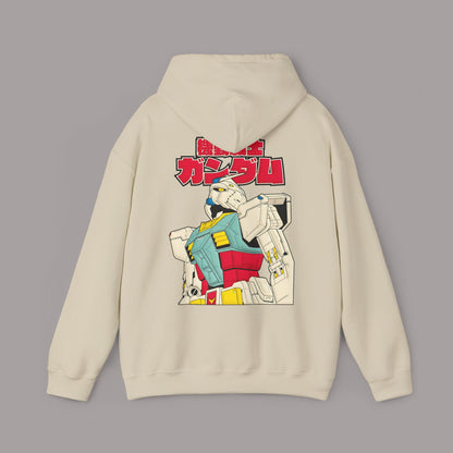 Gundam Vintage Mecha Hoodie — Retro Japanese Robot Graphic Sweatshirt
