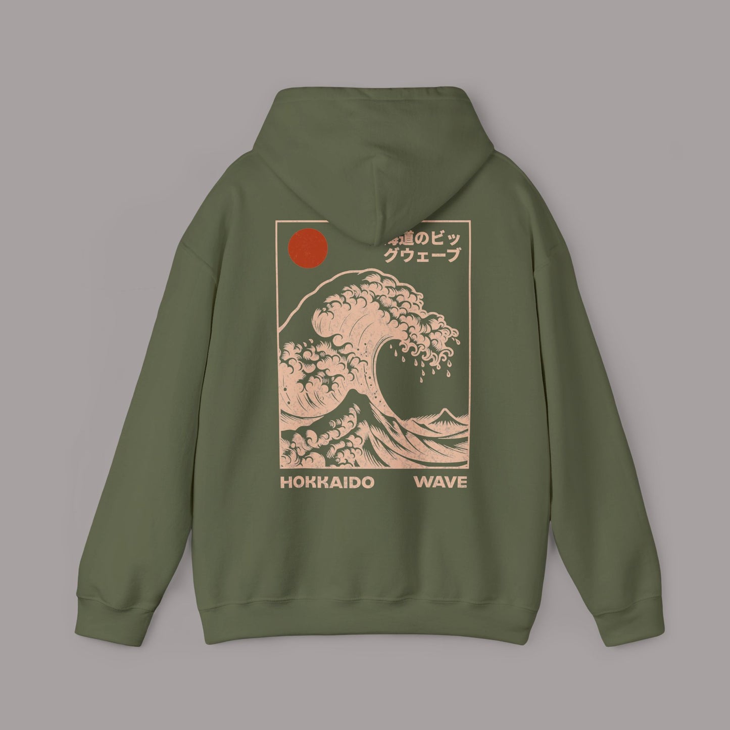 Hokkaido Wave Retro Japanese Hoodie