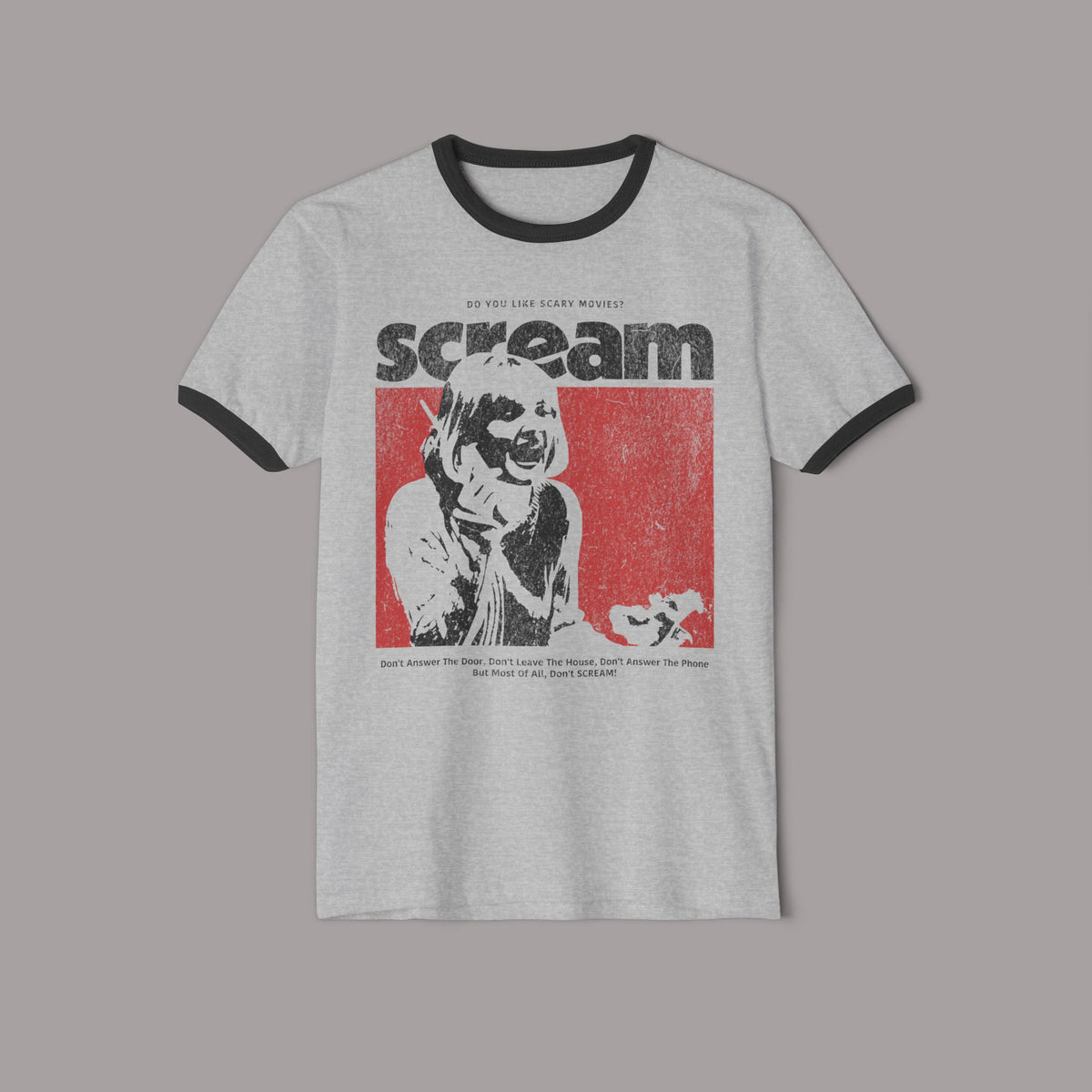 Retro Scream Horror Movie Ringer Tee.