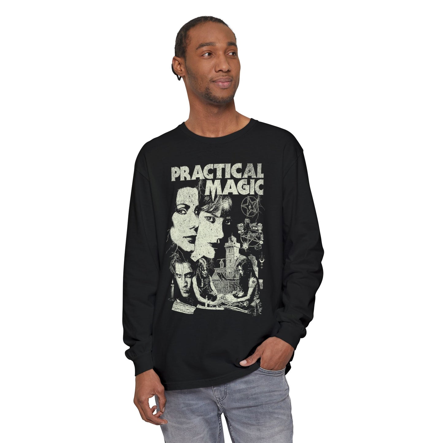 Vintage Practical Magic Long Sleeve T-Shirt, Comfort Colors Horror Witch Shirt, Holiday Gift, Retro Graphic Tee