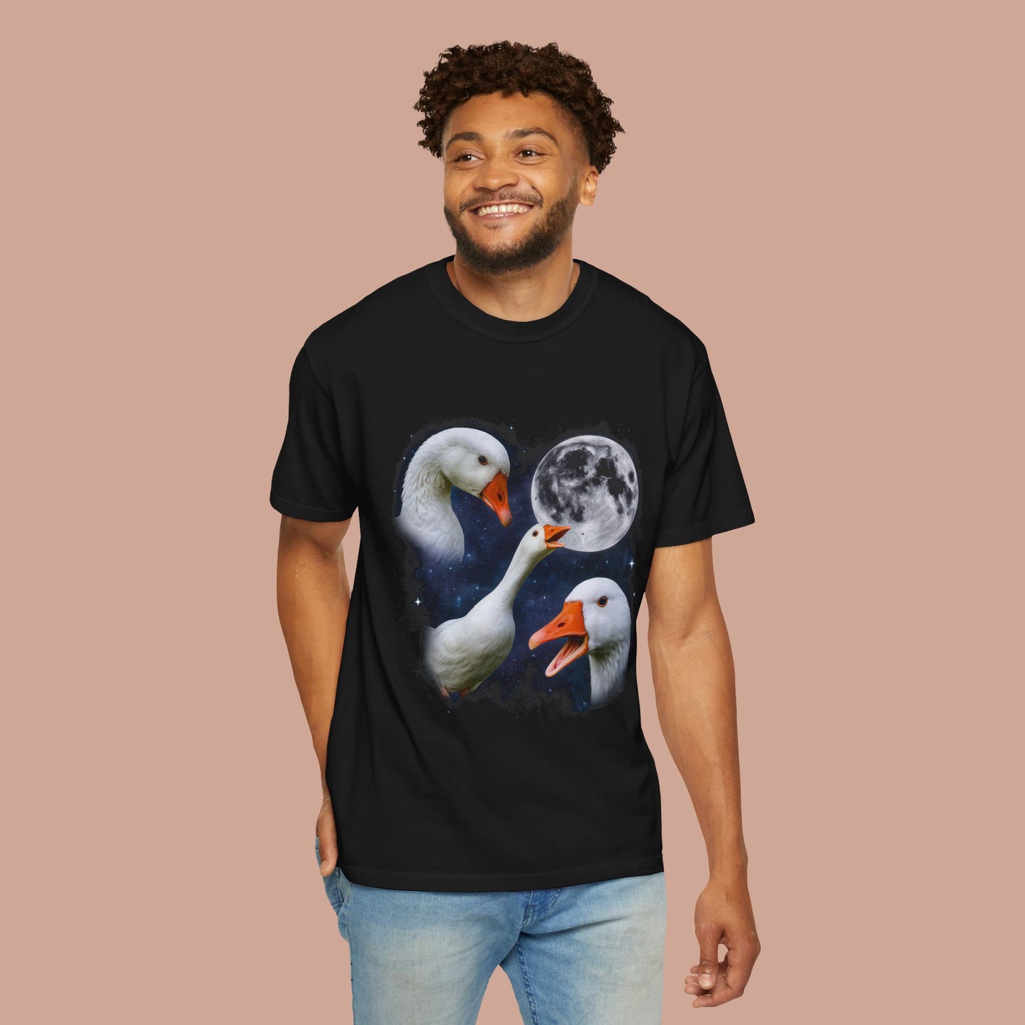 90's Moonlit Geese Funny Animal T-shirt