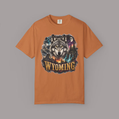 Wyoming Wolf Graphic T-Shirt — Outdoor Mountain Nature Tee
