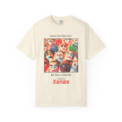 Anxiety Has Many Faces Xanax 90's Vintage Graphic T-shirt.