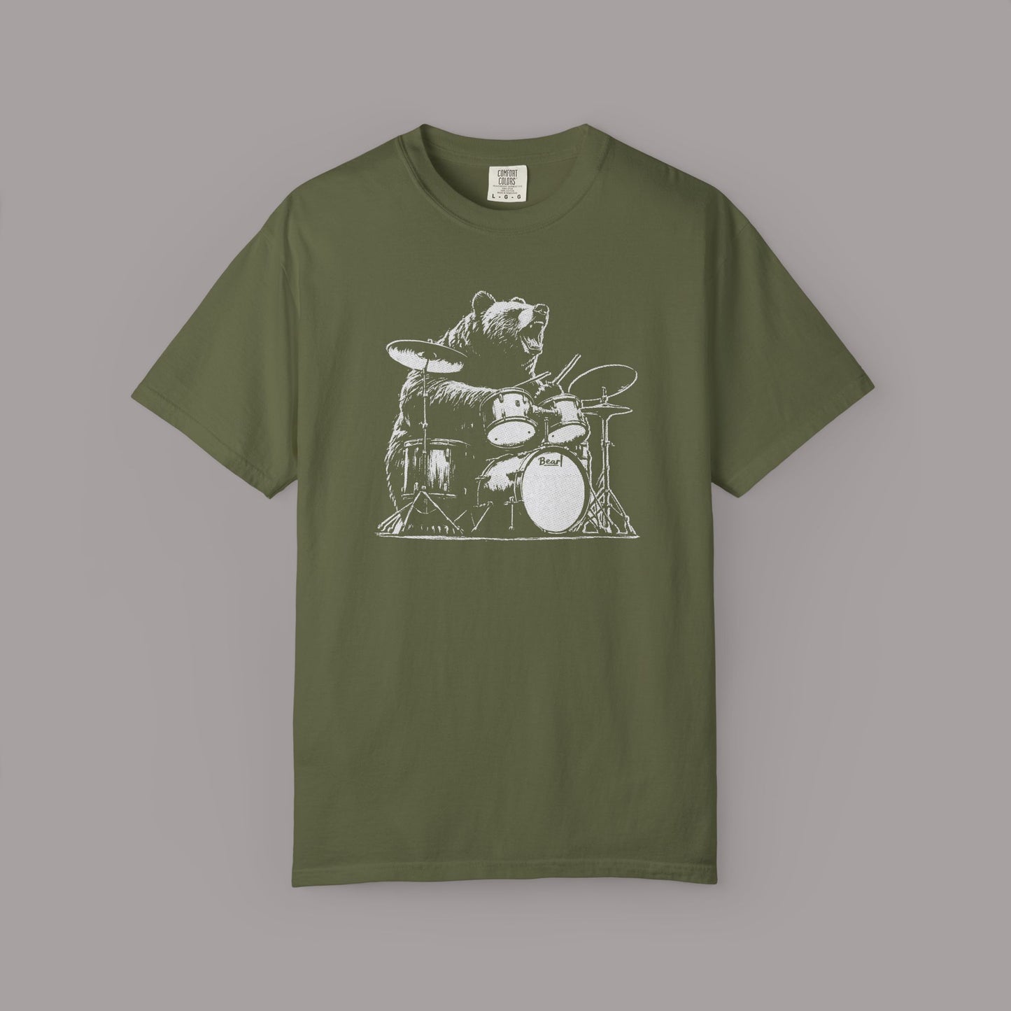 Drumming Bear Graphic T-Shirt