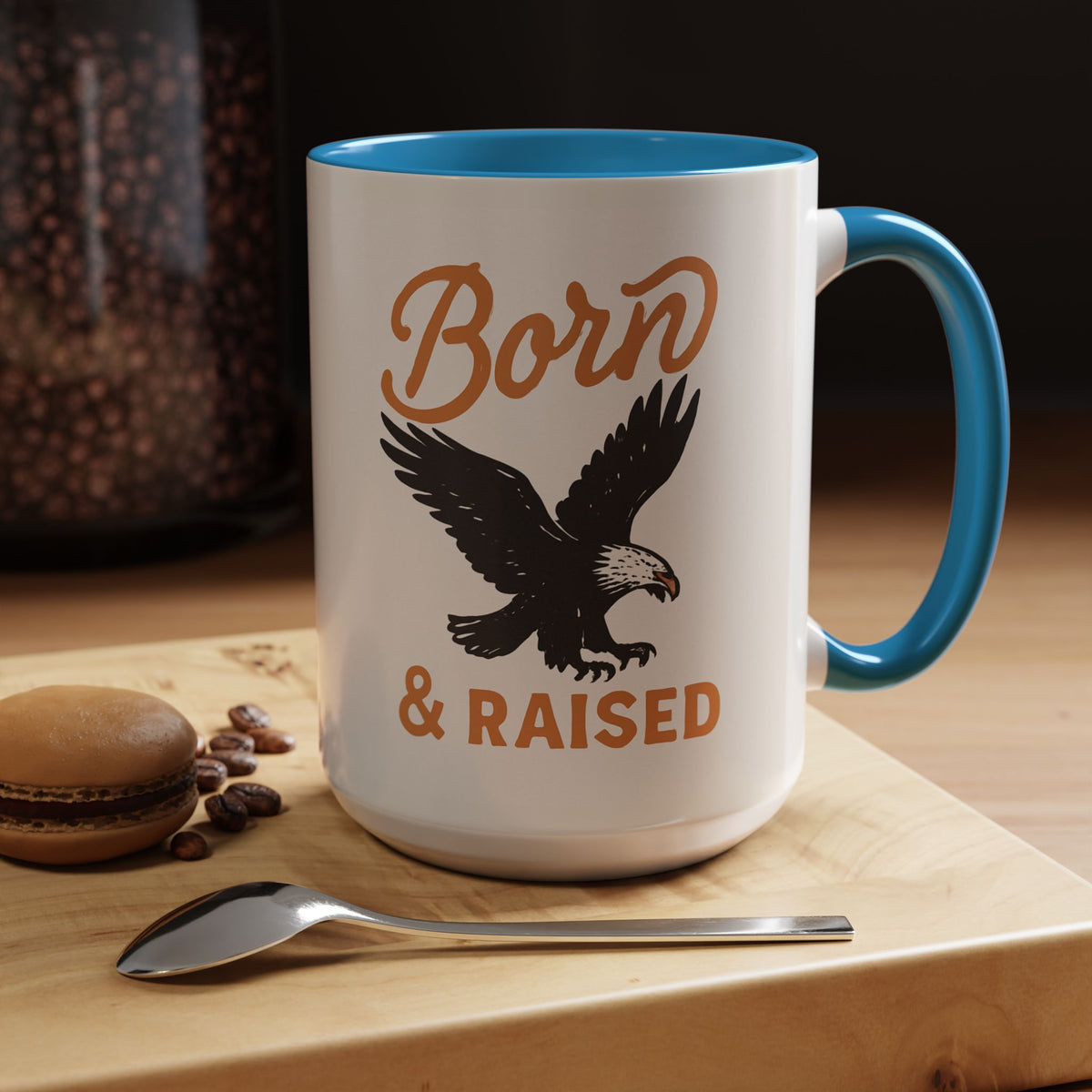 Born & Raised Eagle Coffee Mug — Patriotic Accent 11/15oz Ceramic Mug