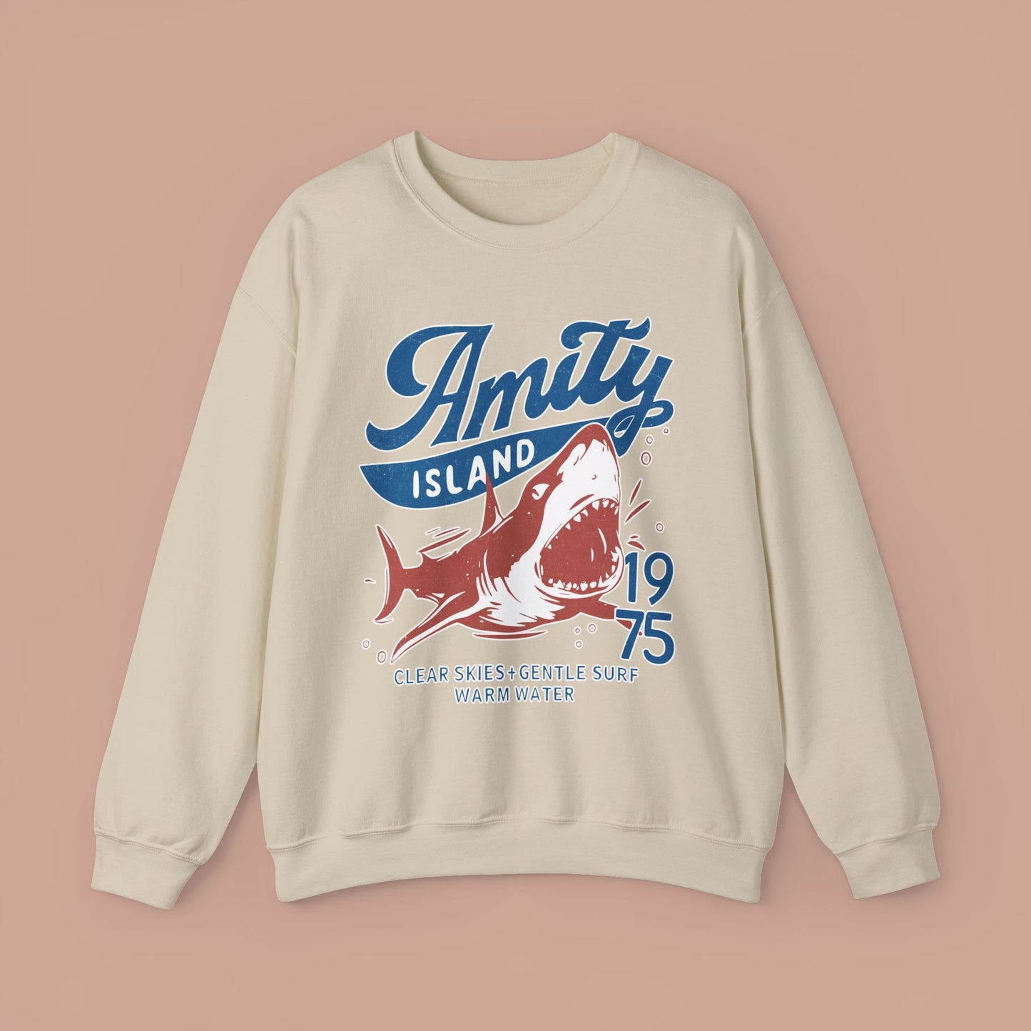 Jaws Inspired Amity Island Shark Crewneck Sweatshirt