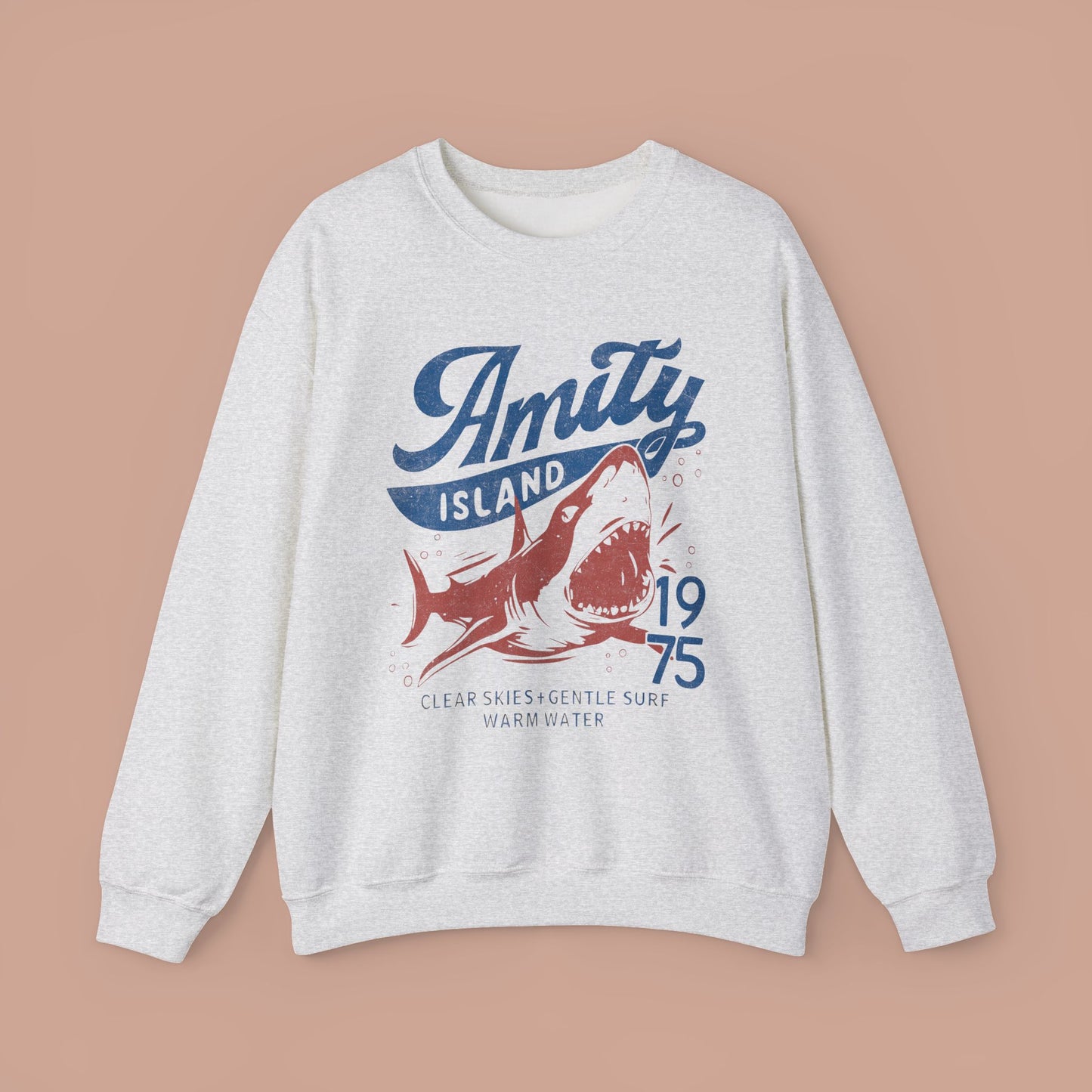 Jaws Inspired Amity Island Shark Crewneck Sweatshirt