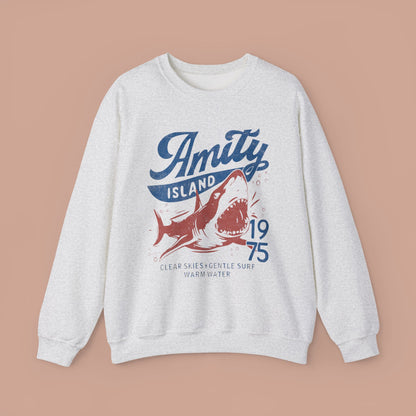 Jaws Inspired Amity Island Shark Crewneck Sweatshirt