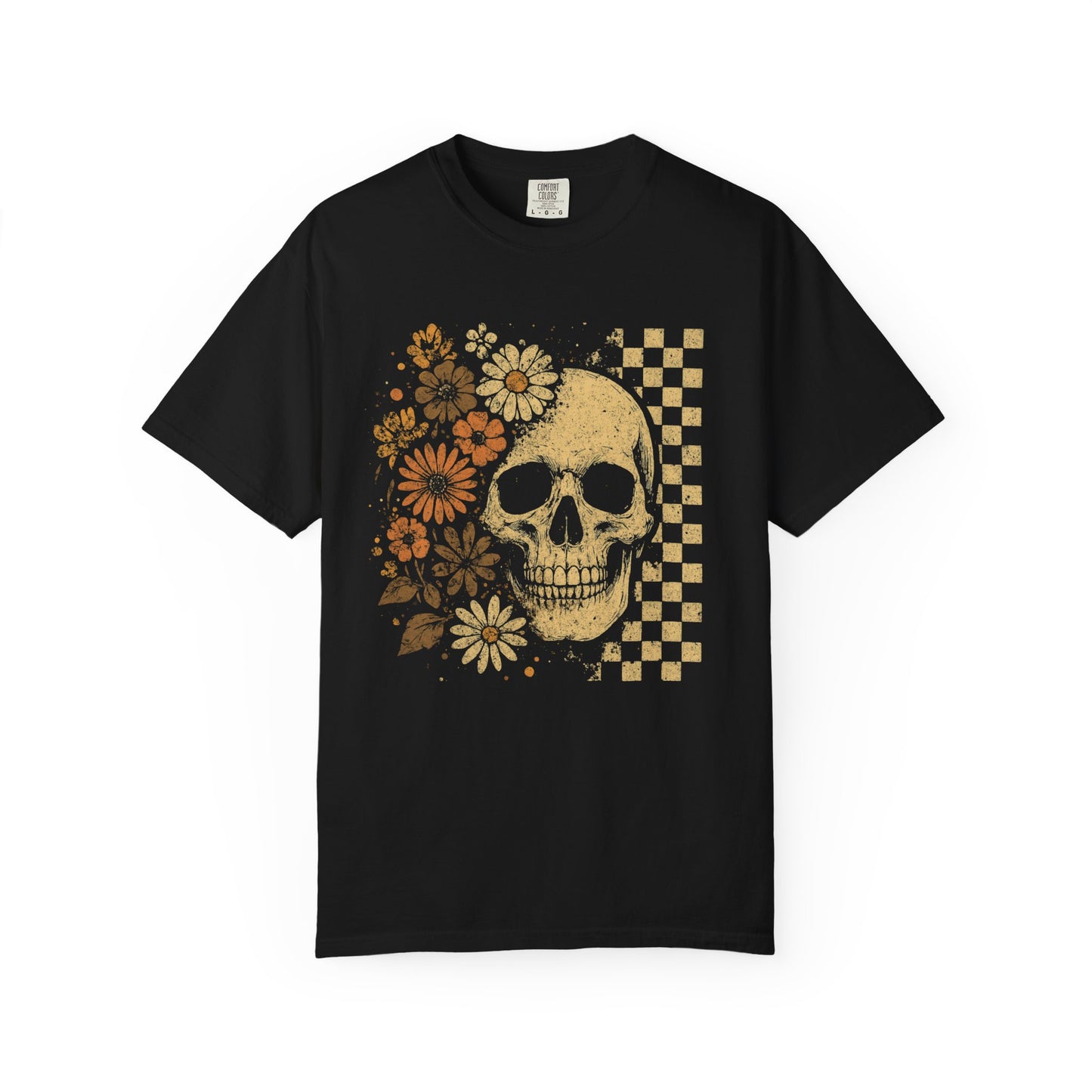 Skull Floral Graphic Tee | Vintage Aesthetic T-Shirt for Halloween