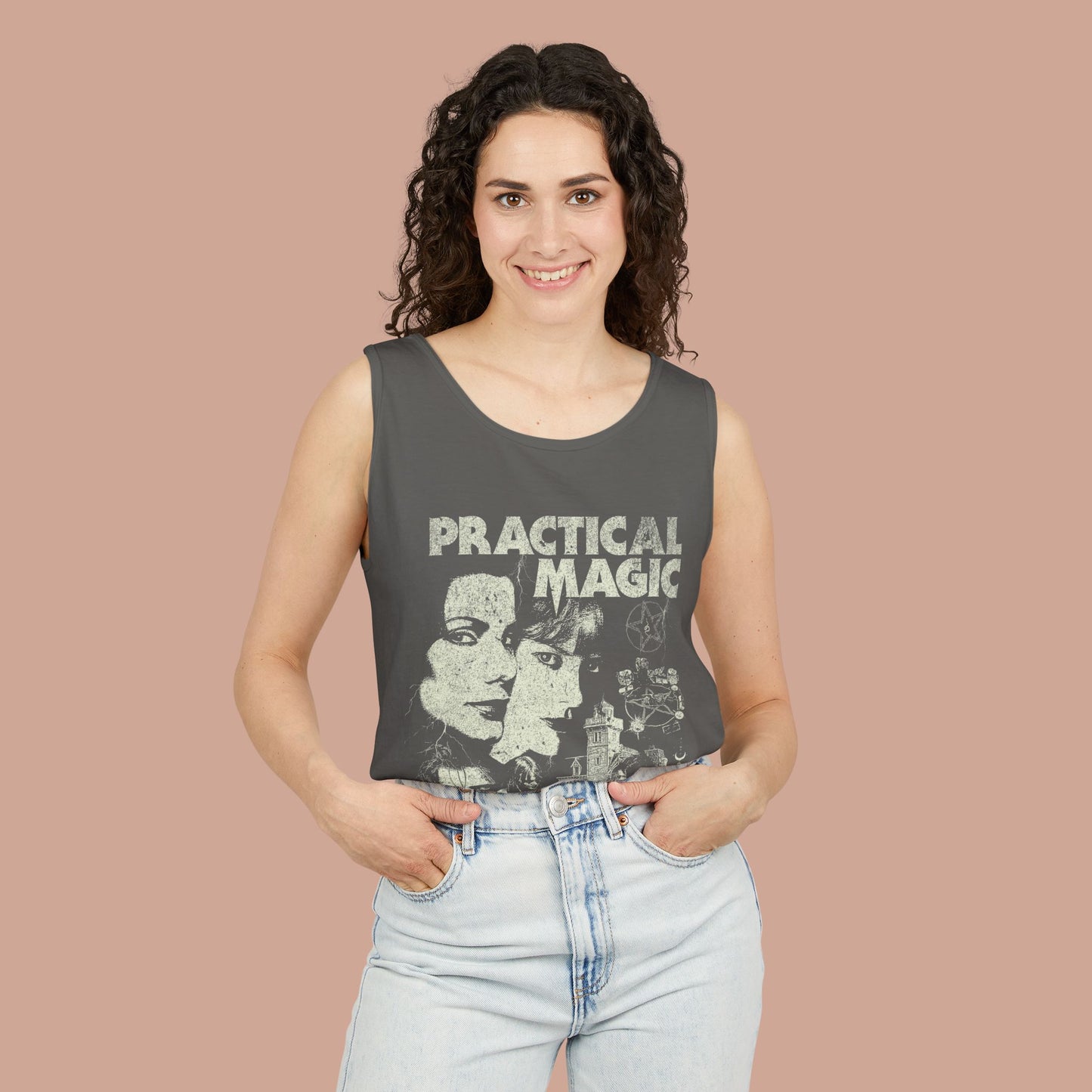 Vintage Practical Magic Dyed Tank Top - Witchy Apparel, Summer Casual, Movie Lover Gift, Great for Festivals, Comfort Colors
