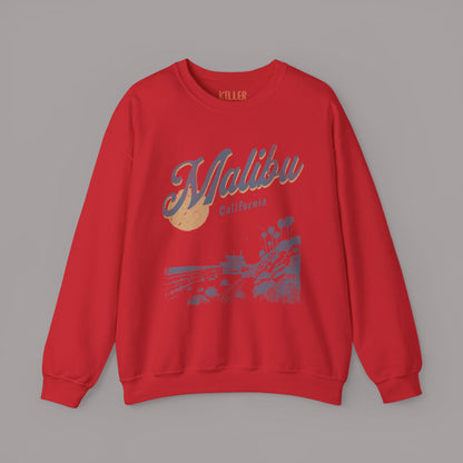 Malibu California Vintage Beach Sunset Graphic Sweatshirt