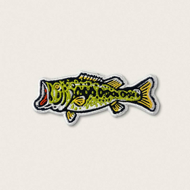 Union Made - Large Mouth Bass Fish - Iron on Patch