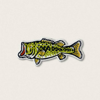 Union Made - Large Mouth Bass Fish - Iron on Patch
