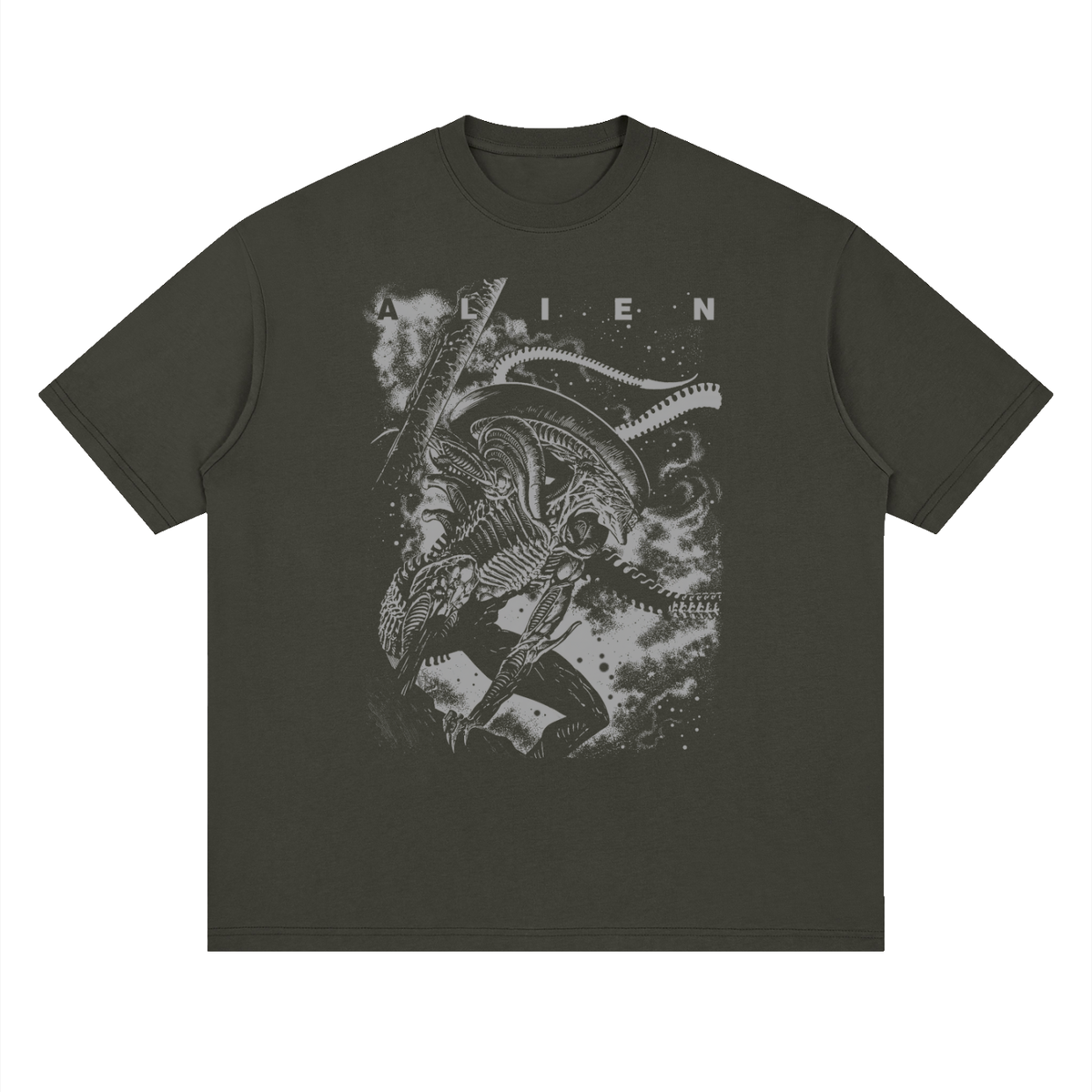 Alien Xenomorph Streetwear Loose Drop Shoulder T-Shirt