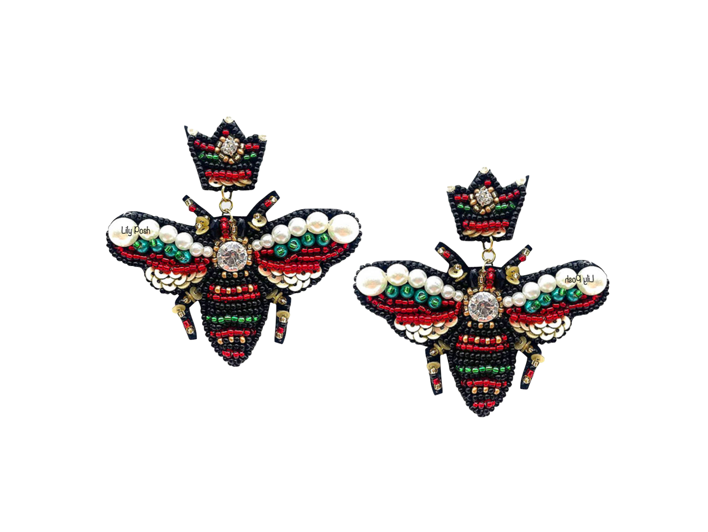 Lily Posh - Beaded Bug Earring, Seed Bead Lily Posh