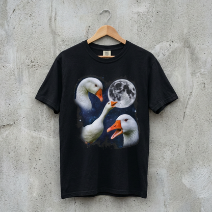 90's Moonlit Geese Funny Animal T-shirt