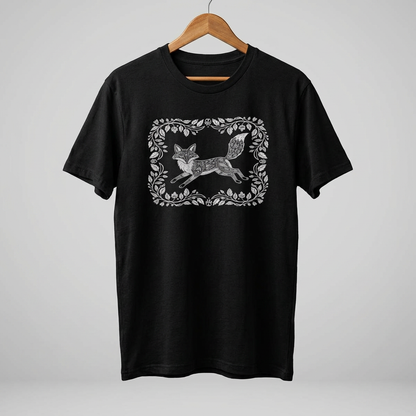 Vintage Floral Frame Fox Illustration Tee - Only on Faire!
