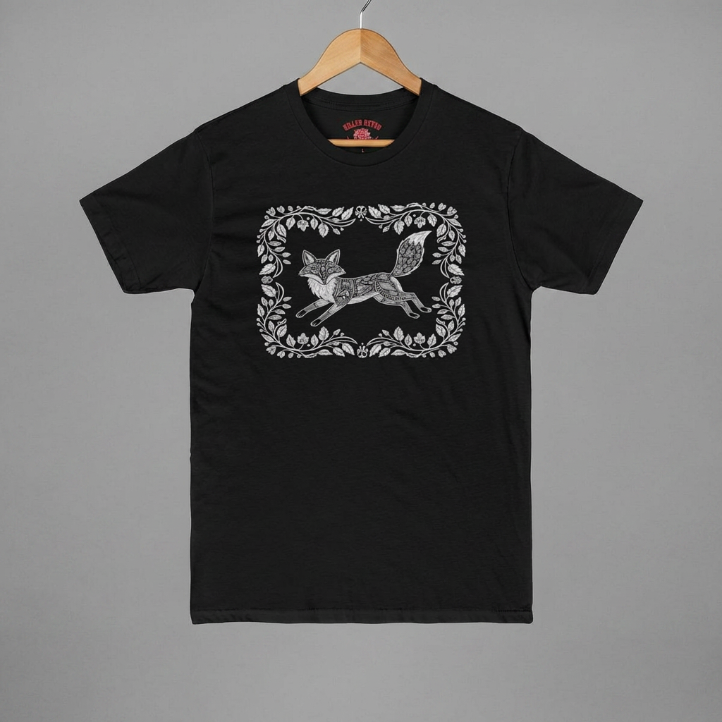 Vintage Floral Frame Fox Illustration Tee - Only on Faire!