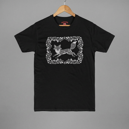 Vintage Floral Frame Fox Illustration Tee - Only on Faire!