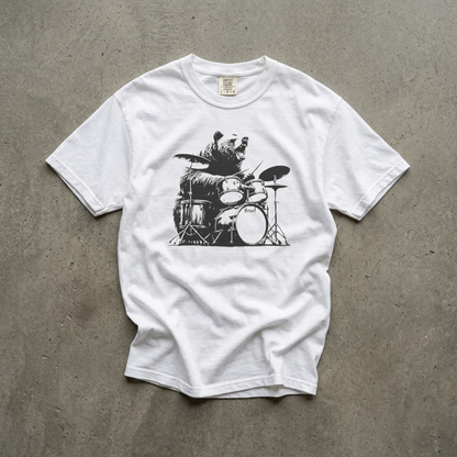 Drumming Bear Graphic T-Shirt