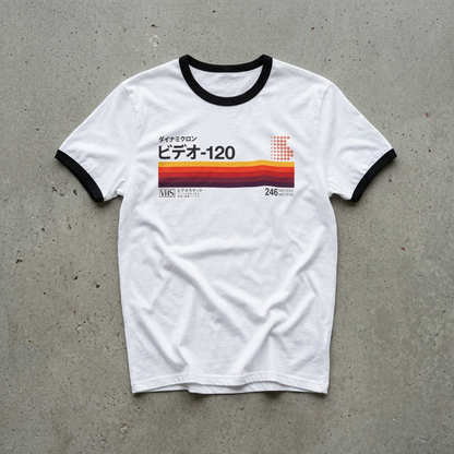 Retro Japanese VHS Tape 80's Ringer T-Shirt