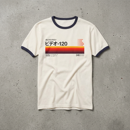 Retro Japanese VHS Tape 80's Ringer T-Shirt