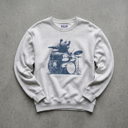 Drumming Bear Vintage Graphic Sweatshirt