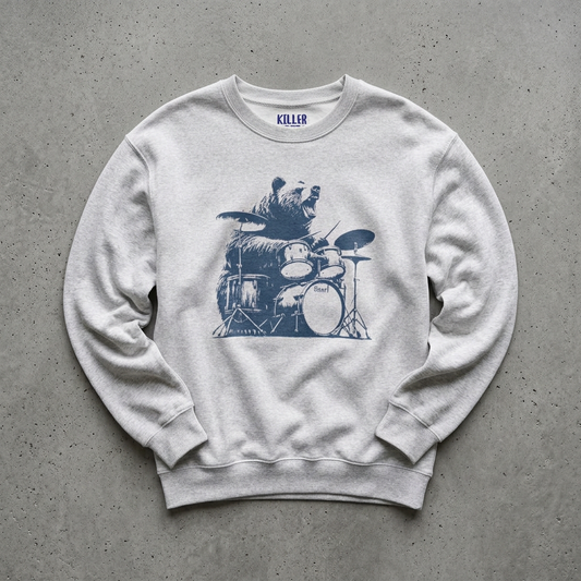Drumming Bear Vintage Graphic Sweatshirt