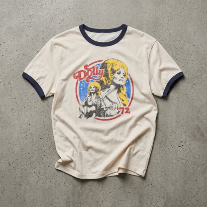 Dolly 1972 Retro Ringer Tee