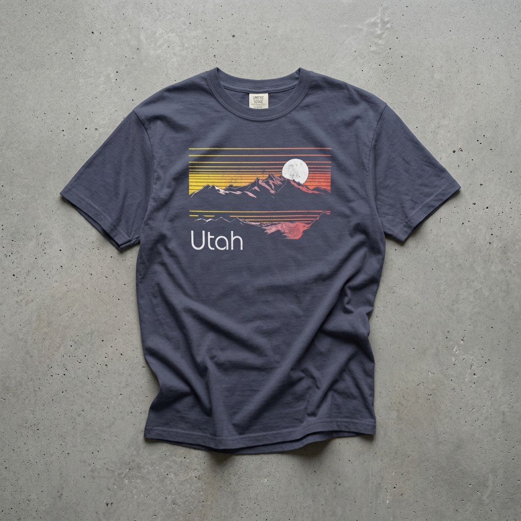 Retro Utah Sunset Mountain T-Shirt
