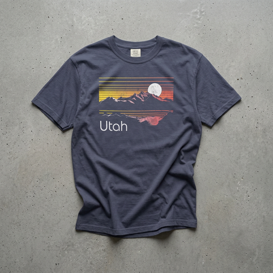 Retro Utah Sunset Mountain T-Shirt
