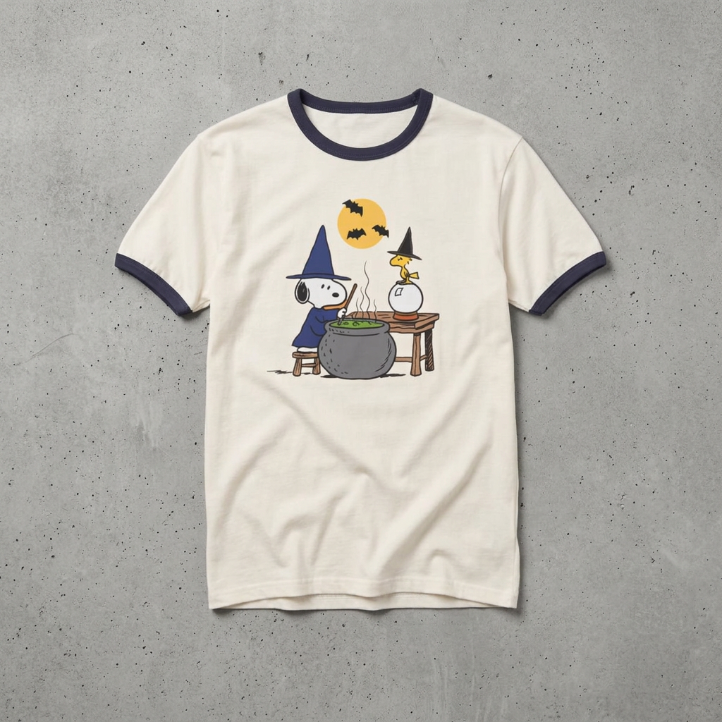 Retro Snoopy Cute Halloween Witch Tee