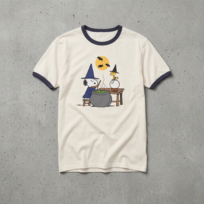 Retro Snoopy Cute Halloween Witch Tee